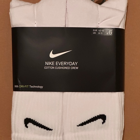 Nike Everyday Cotton Cushioned Crew Socks - White - Picture 3 of 6